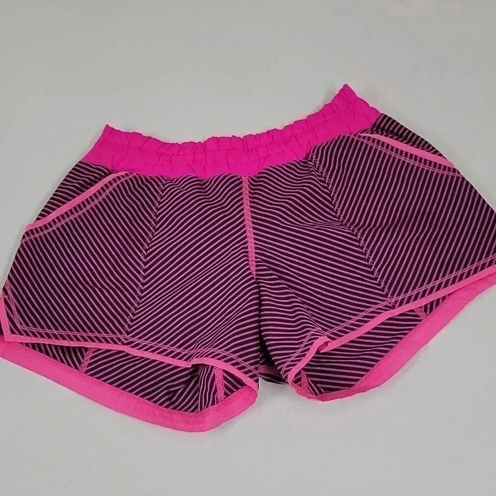 Lululemon Shake & Break ShortHyper Stripe Raspberry Glo Light / Raspberry Glo L - Picture 2 of 15